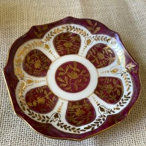 VTG Austria porcelain Red & Gold demitasse Saucer bowl